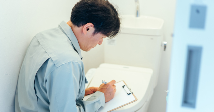 新しい便器の設置・接続