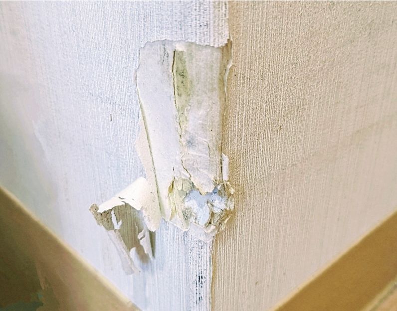 破れや穴が目立って気になる壁紙も…