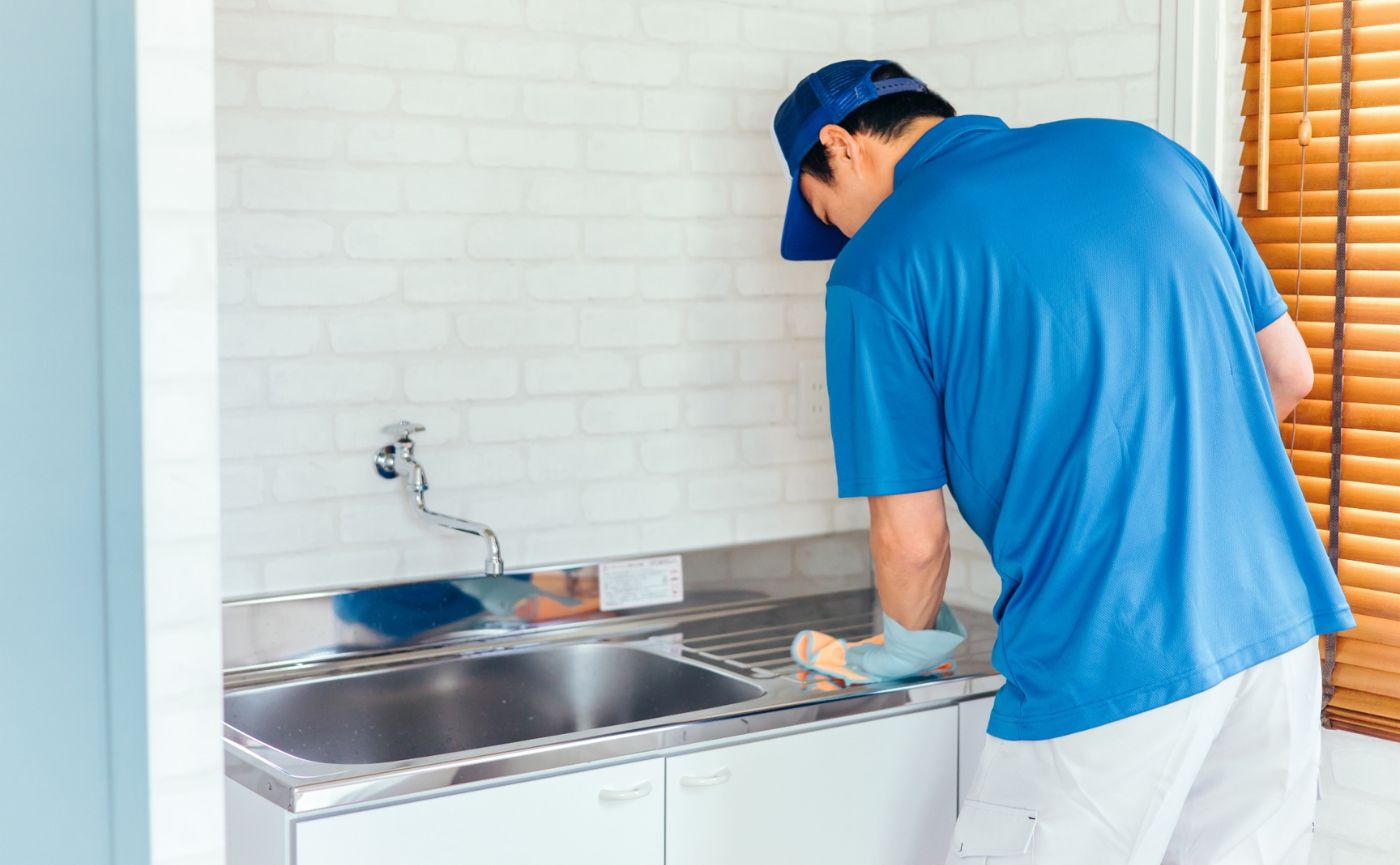 ステンレス天板を掃除